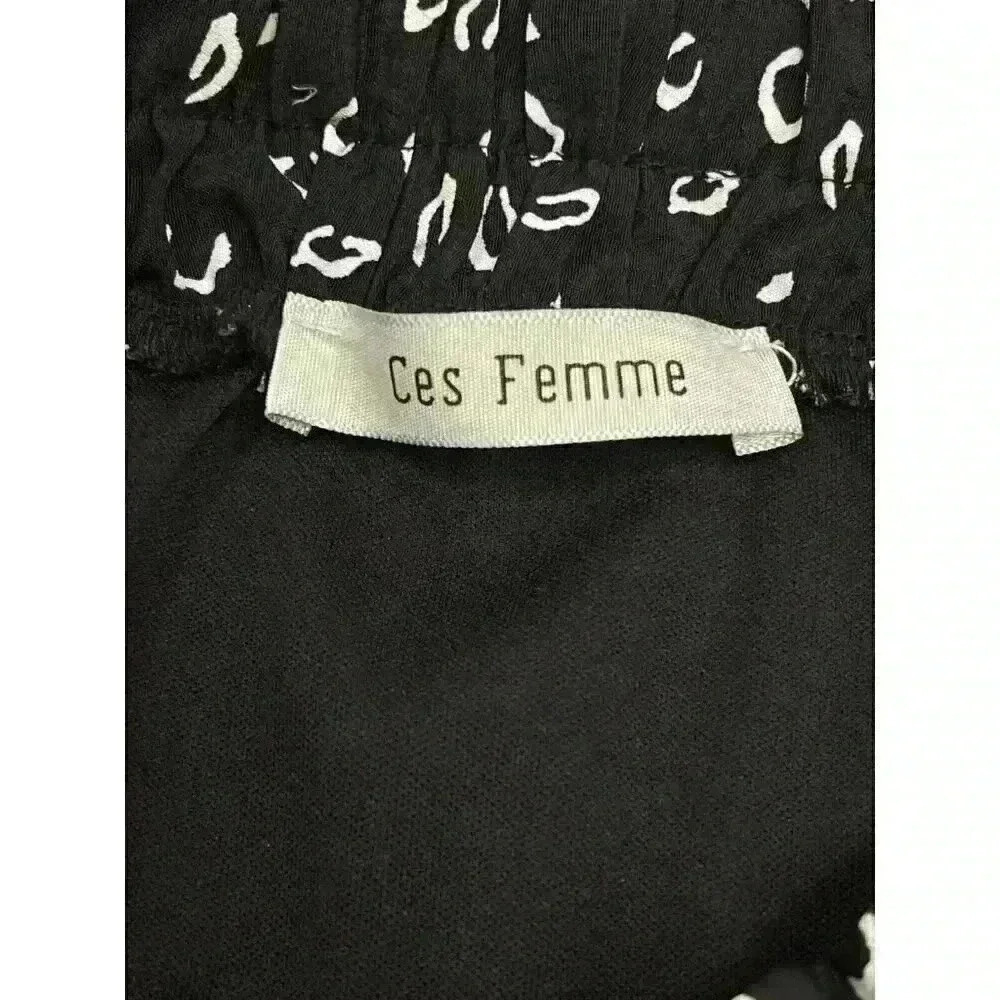 Ces Femme Black Ditsy Pleated Midi Skirt Large - Picture 4 of 5